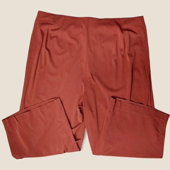 Torrid Brick Red Twill Button Fly Wide Leg Culotte Pant Size 18 - Picture 4 of 10